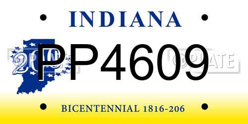 PP4609 Indiana License Plate