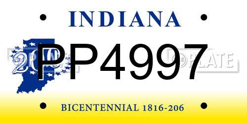 PP4997 Indiana License Plate