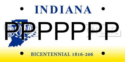 PPPPPPP Indiana License Plate