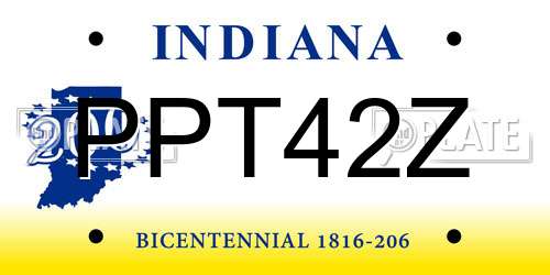PPT42Z Indiana License Plate