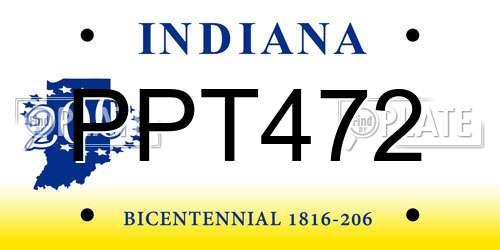 PPT472 Indiana License Plate
