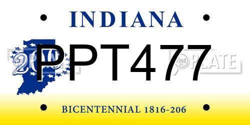 PPT477 Indiana License Plate