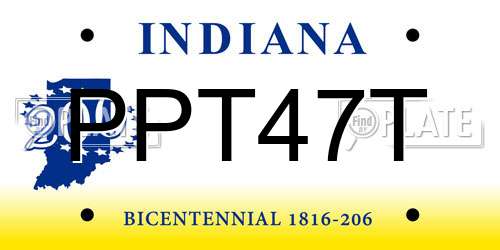 PPT47T Indiana License Plate