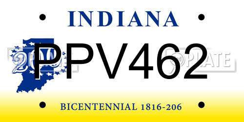 PPV462 Indiana License Plate