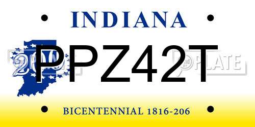 PPZ42T Indiana License Plate