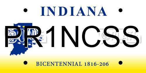 PR1NCSS Indiana License Plate
