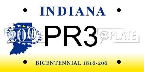 PR3 Indiana License Plate