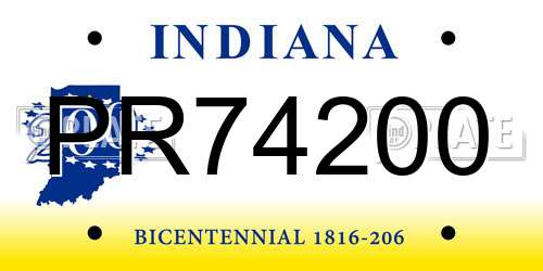 PR74200 Indiana License Plate