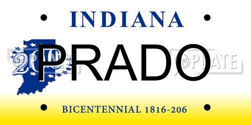 PRADO Indiana License Plate