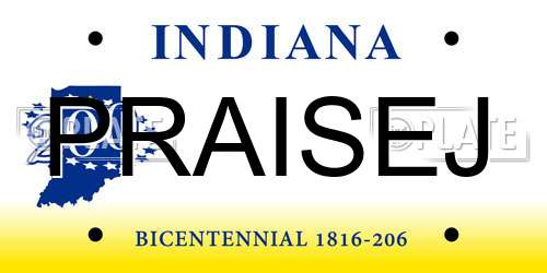 PRAISEJ Indiana License Plate