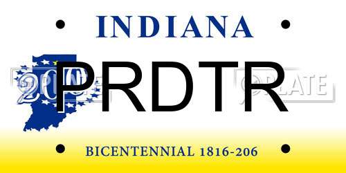 PRDTR Indiana License Plate