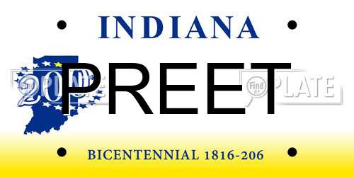 PREET Indiana License Plate