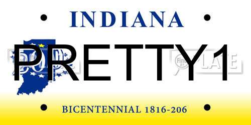 PRETTY1 Indiana License Plate