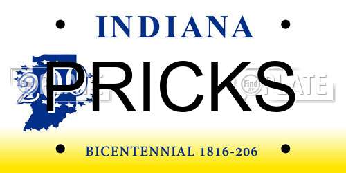 PRICKS Indiana License Plate