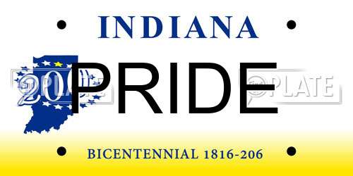 PRIDE Indiana License Plate