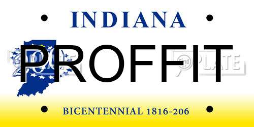 PROFFIT Indiana License Plate