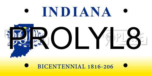 PROLYL8 Indiana License Plate