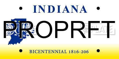 PROPRFT Indiana License Plate