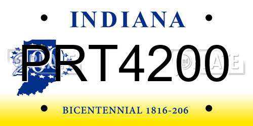 PRT4200 Indiana License Plate