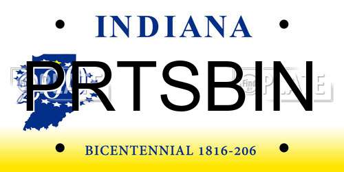PRTSBIN Indiana License Plate