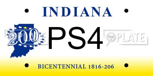PS4 Indiana License Plate