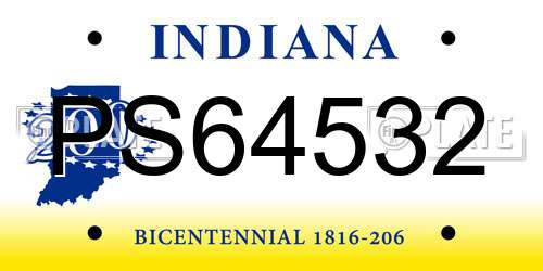 PS64532 Indiana License Plate