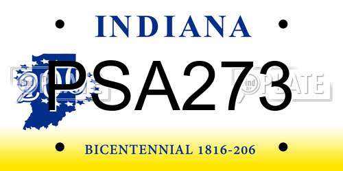 PSA273 Indiana License Plate