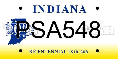 PSA548 Indiana License Plate