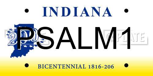 PSALM1 Indiana License Plate