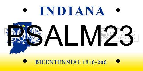 PSALM23 Indiana License Plate