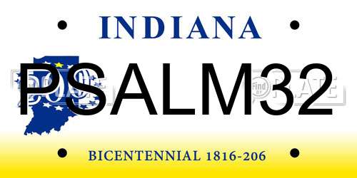 PSALM32 Indiana License Plate