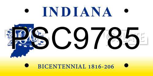 PSC9785 Indiana License Plate