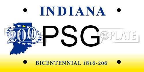 PSG Indiana License Plate