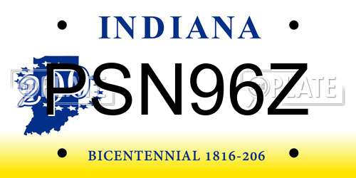 PSN96Z Indiana License Plate