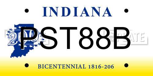 PST88B Indiana License Plate