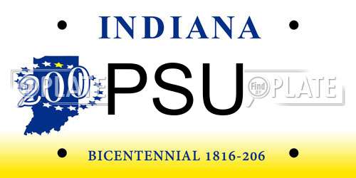 PSU Indiana License Plate