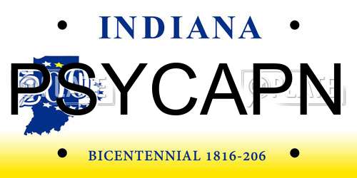PSYCAPN Indiana License Plate