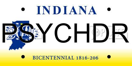 PSYCHDR Indiana License Plate