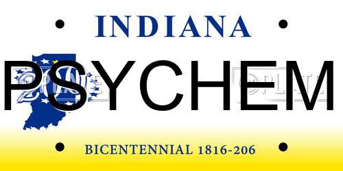 PSYCHEM Indiana License Plate