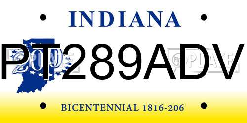 PT289ADV Indiana License Plate