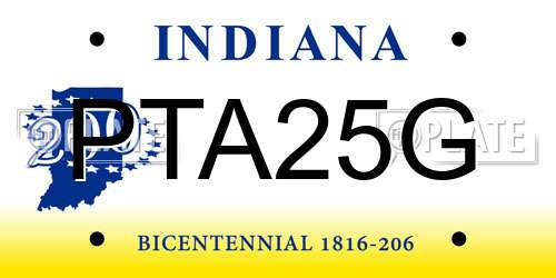 PTA25G Indiana License Plate
