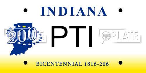 PTI Indiana License Plate