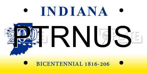 PTRNUS Indiana License Plate