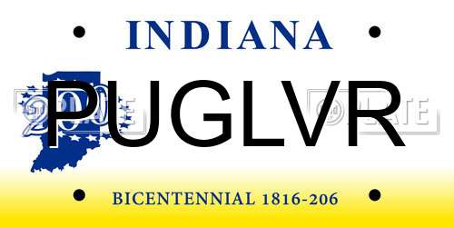 PUGLVR Indiana License Plate