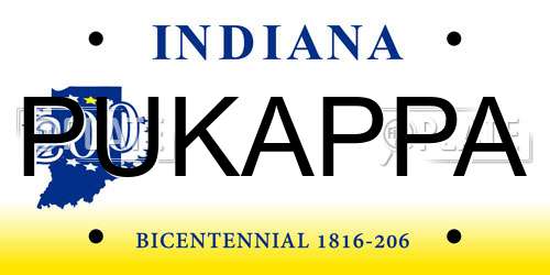 PUKAPPA Indiana License Plate