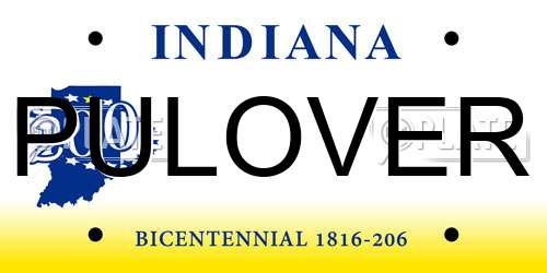 PULOVER Indiana License Plate