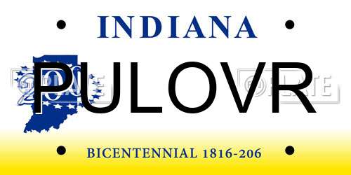 PULOVR Indiana License Plate