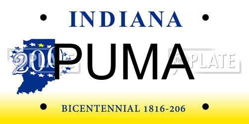 PUMA Indiana License Plate
