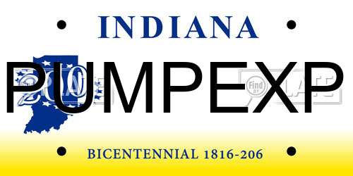 PUMPEXP Indiana License Plate