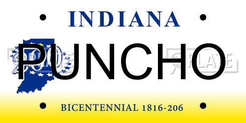 PUNCHO Indiana License Plate